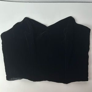 Black velvet silk corset top size medium